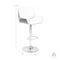 Armen Living London Cream Faux Leather Adjustable Height Swivel Walnut Wood and Chrome Bar Stool LCLOSWBACRWA - alternate 4
